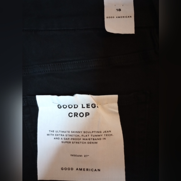 SALE 💥Good American Good Legs Skinny Crop Jeans Black Denim Stretch Jeans - Picture 6 of 8
